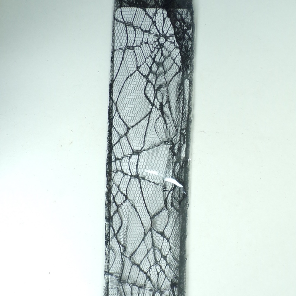 Halloween Costume Gloves Black Long Spider Web NIP